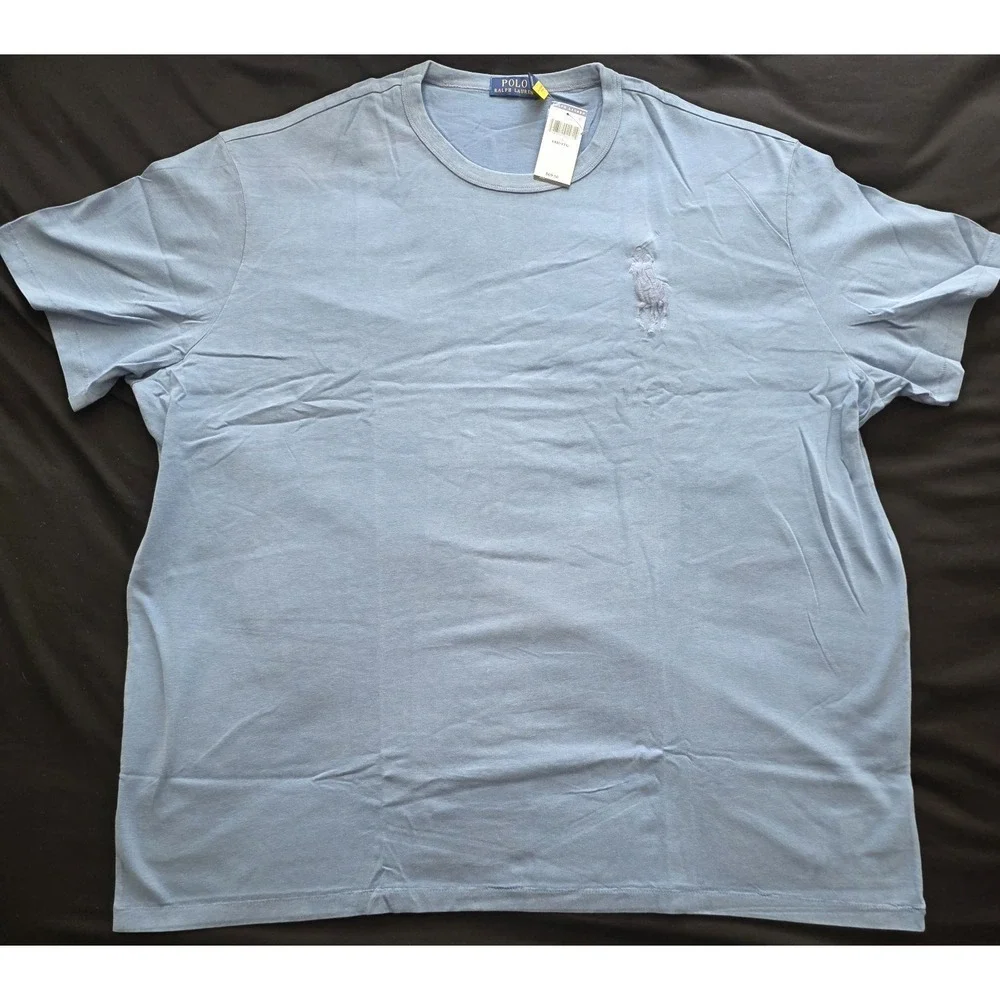 Polo Ralph Lauren Men's Heather Blue Crew Neck Big Pony T-Shirt Men's 4XB NWT